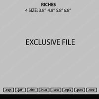 Riches Embroidery File 4 size