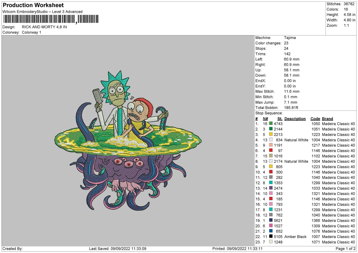 Rick And Morty 03 Embroidery File 5 sizes
