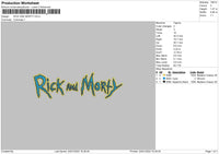 Rick And Morty Txt Embroidery File 4 size