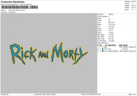 Rick And Morty Txt Embroidery File 4 size