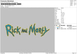 Rick And Morty Txt Embroidery File 4 size