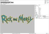 Rick And Morty Txt Embroidery File 4 size
