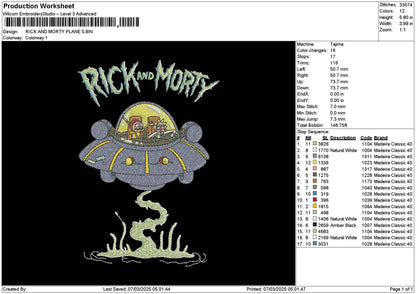 Rickufotext Embroidery File 6 sizes