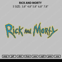 Rick And Morty Txt Embroidery File 4 size