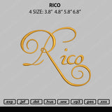 Rico Embroidery File 4 size