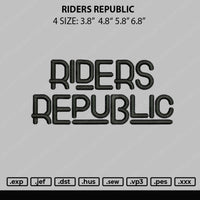Riders Republic Embroidery File 4 size