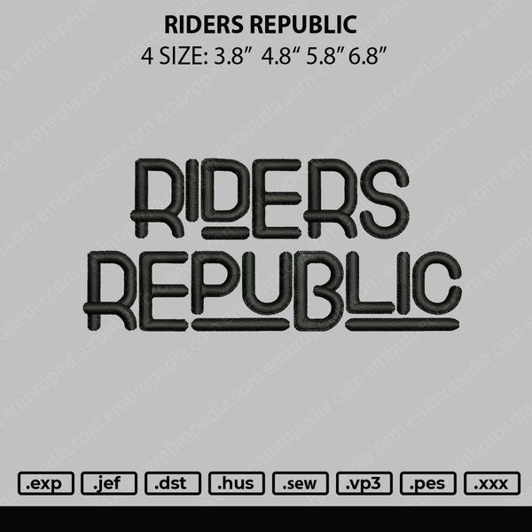 Riders Republic Embroidery File 4 size