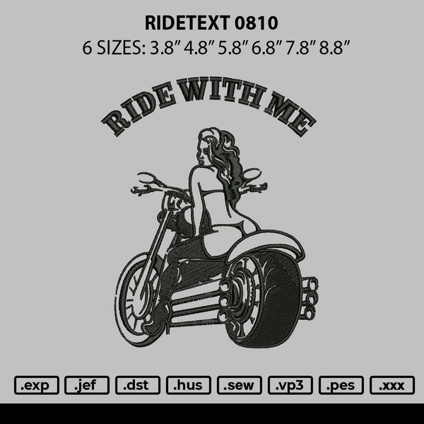 Ridetext 0810 Embroidery File 6 sizes