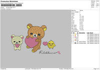 Rilakkuma Embroidery File 4 size