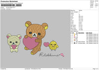 Rilakkuma Embroidery File 4 size