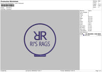 Ris Rags Embroidery File 6 sizes