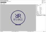 Ris Rags Embroidery File 6 sizes