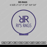 Ris Rags Embroidery File 6 sizes