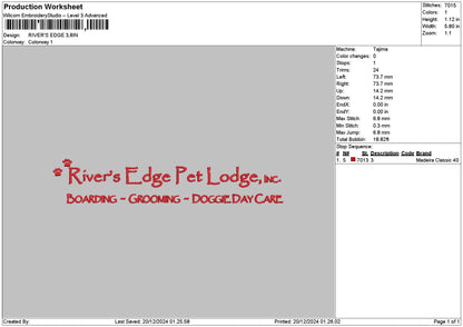 Riverstext Embroidery File 6 sizes