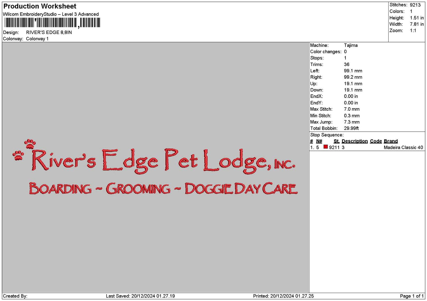 Riverstext Embroidery File 6 sizes