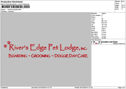 Riverstext Embroidery File 6 sizes
