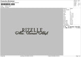 Rizelletext Embroidery File 6 sizes
