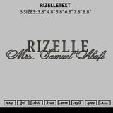 Rizelletext Embroidery File 6 sizes