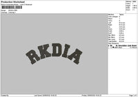 Rkdiatext Embroidery File 6 sizes