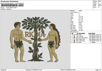 Snaketree Embroidery File 6 sizes