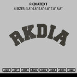 Rkdiatext Embroidery File 6 sizes