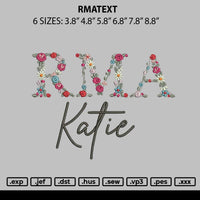 Rmatext Embroidery File 6 sizes