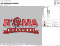 Roma High Embroidery File 4 size