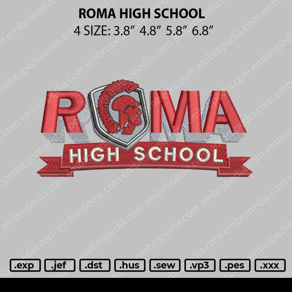 Roma High Embroidery File 4 size