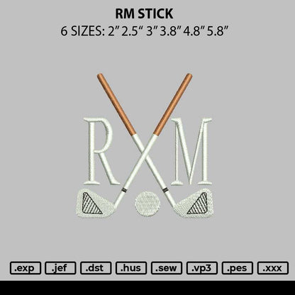 Rm Stick Embroidery File 6 sizes