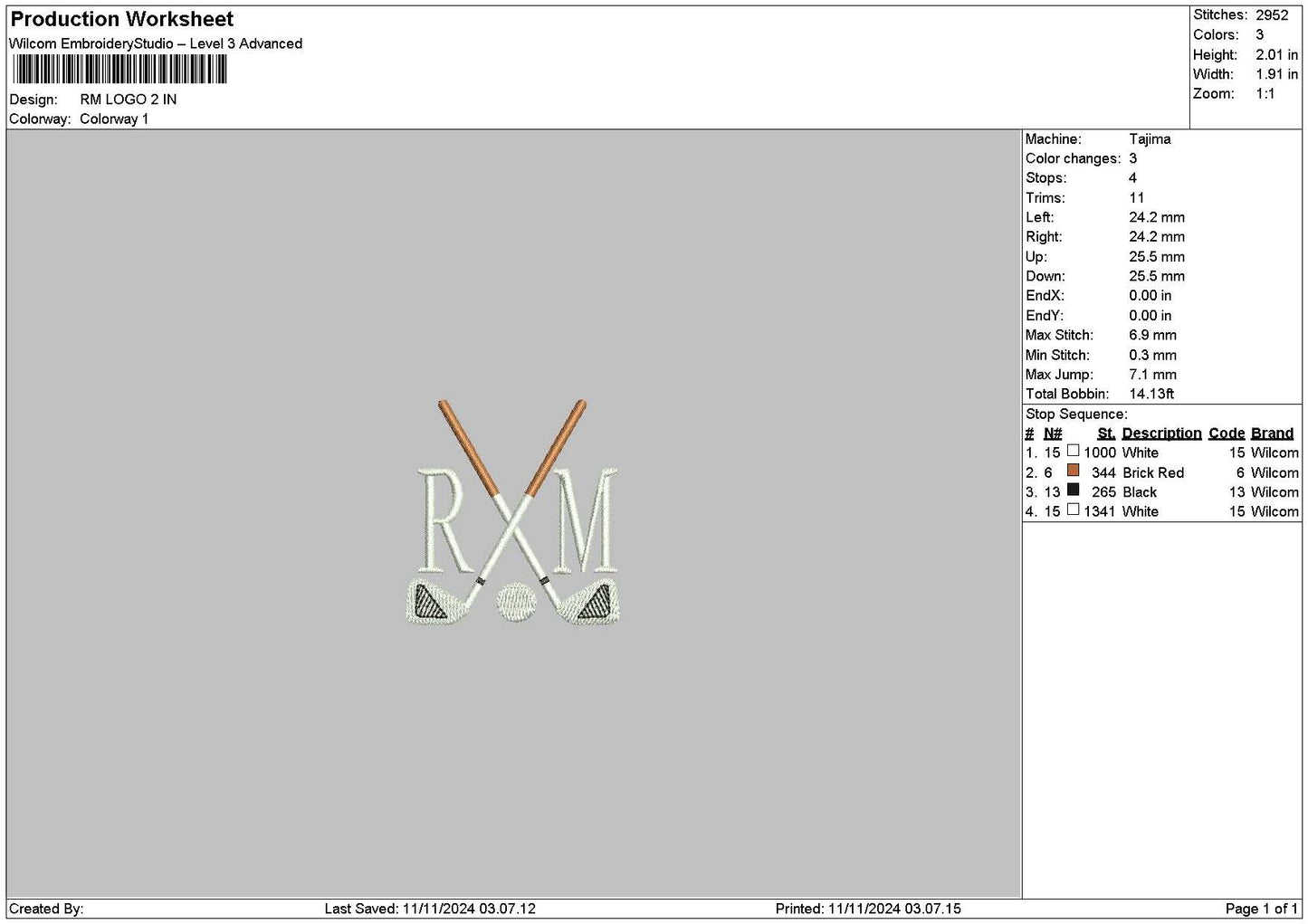 Rm Stick Embroidery File 6 sizes