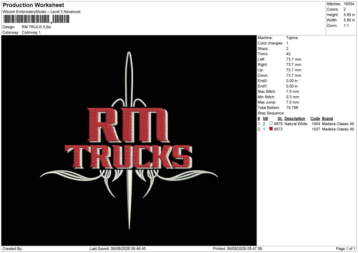 Trucks Text 0408 Embroidery Machine Design File 6 sizes