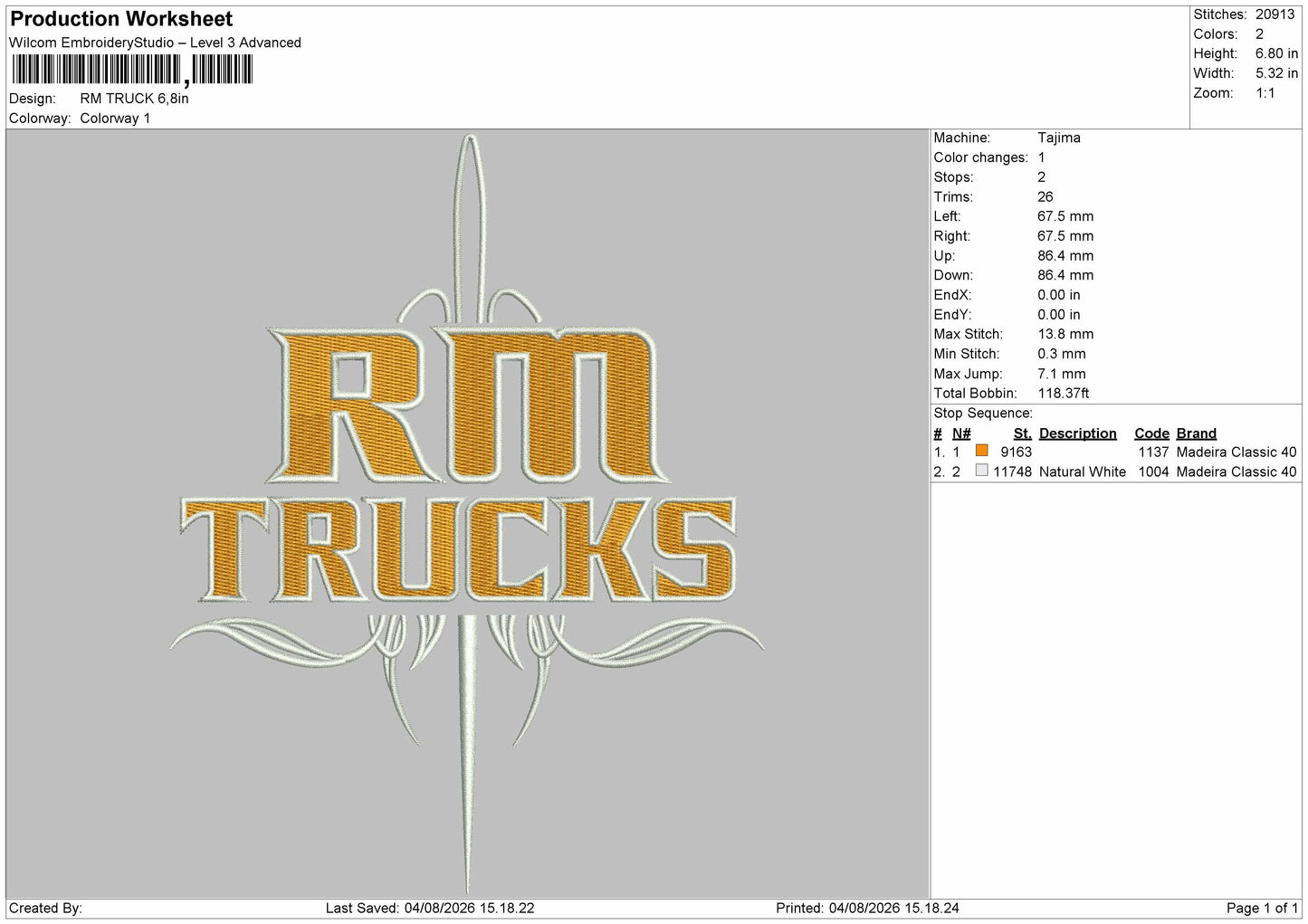 Trucks Text 0408 Embroidery Machine Design File 6 sizes