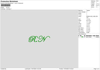 Rn Text Embroidery File 6 sizes