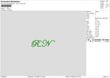 Rn Text Embroidery File 6 sizes