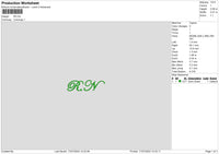 Rn Text Embroidery File 6 sizes
