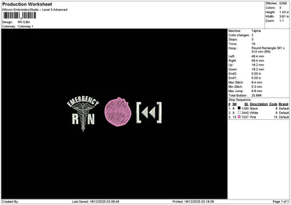 Rntext Embroidery File 6 sizes