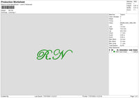 Rn Text Embroidery File 6 sizes