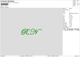 Rn Text Embroidery File 6 sizes
