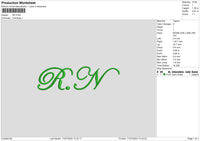 Rn Text Embroidery File 6 sizes