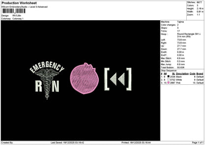 Rntext Embroidery File 6 sizes