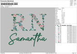 Samanthatext Embroidery File 6 sizes