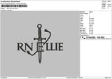Swordtext 02 Embroidery File 6 sizes