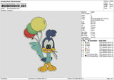 Bird Balloons Embroidery File 6 sizes