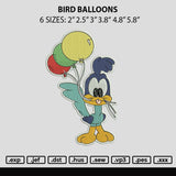 Bird Balloons Embroidery File 6 sizes