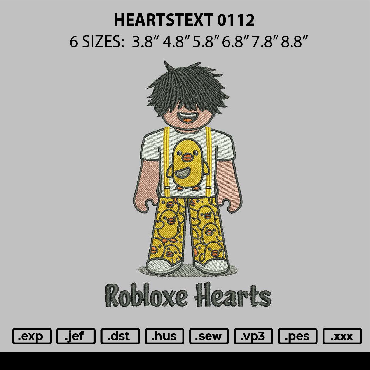 Heartstext 0112 Embroidery File 6 sizes
