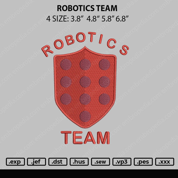 Robotics Embroidery File 4 size