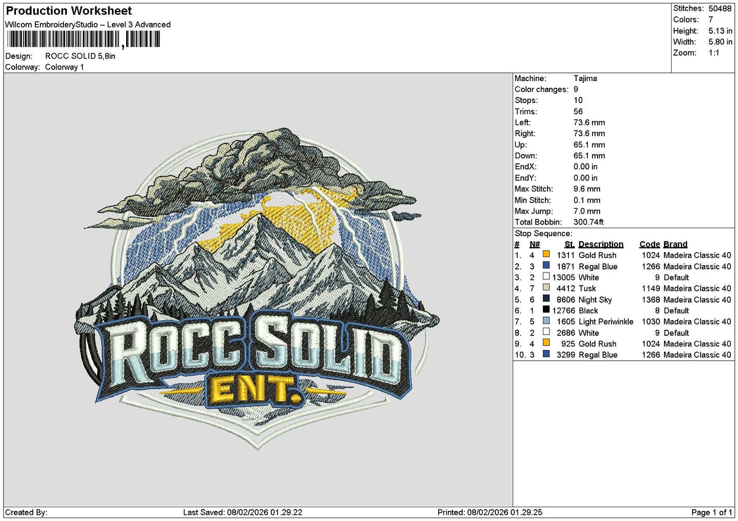 Rocctext Embroidery File 6 sizes