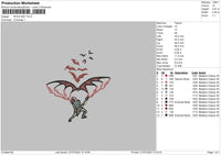 Rock Bat Embroidery File 4 sizes
