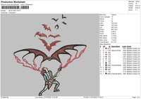 Rock Bat Embroidery File 4 sizes