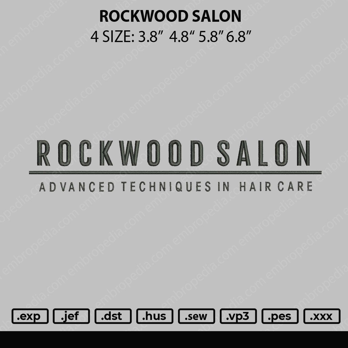 Rockwood Salon Embroidery File 4 size